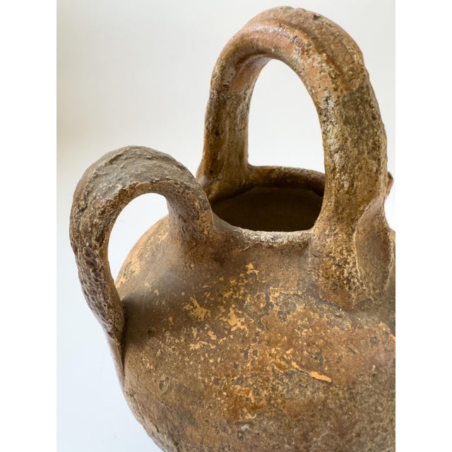 Antique French Partially Glazed Terracotta Cruche Jug, C. 1900 For Sale - Image 15 of 17