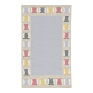 Contemporary Scandinavian Style Blue Geometric Wool Rug by Rug & Kilim, India For Sale