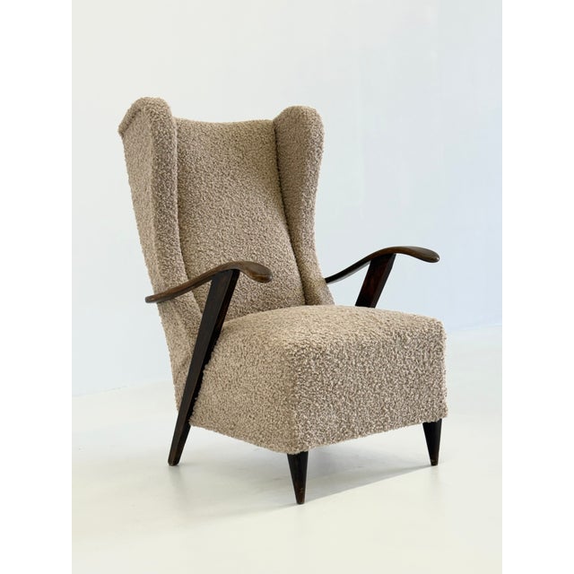 1950s Vintage Lounge Chair in Beige Loop by Melchiorre Bega, 1950s For Sale - Image 5 of 12