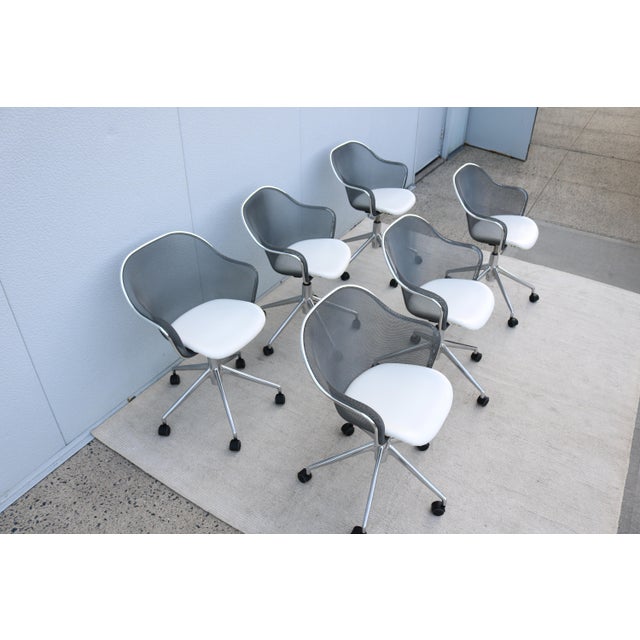 Metal Italian Modern Antonio Citterio for B&b Italia Iuta White Swivel Desk Task Chair For Sale - Image 7 of 18