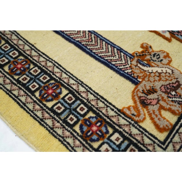 Contemporary Cream White Hand Knotted Indian Rug 3'4'' X 5'8'' For Sale - Image 4 of 8