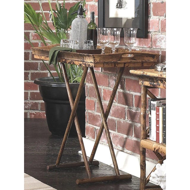 Coastal Butler Tray or Coffee Table, Brown Tortoise, Rattan For Sale - Image 3 of 5