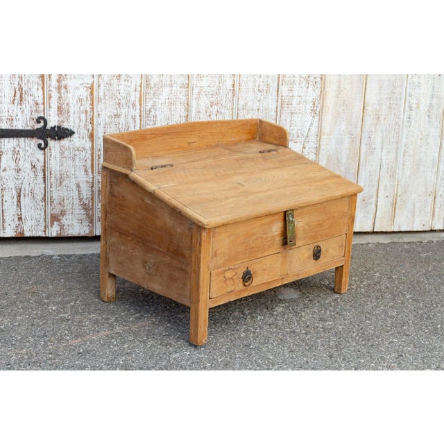 Brown 19th Century British Colonial Teak Low Desk For Sale - Image 8 of 11