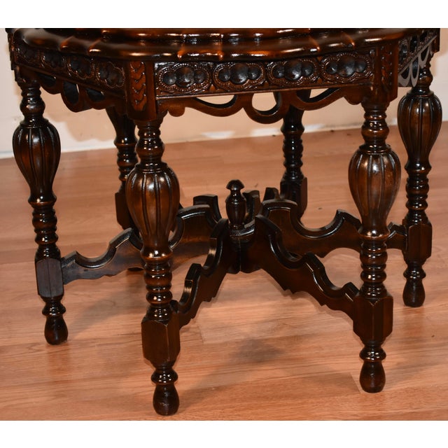 1910 Wisconsin Furniture Co. French Walnut Inlay Glass Tray Table Chairish