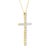 Contemporary 10K Yellow Gold Plated .925 Sterling Silver 4.0 Cttw Round Cut Diamond Cross Pendant Necklace (J-K Color, I1-I2 Clarity) - 18" For Sale - Image 3 of 5