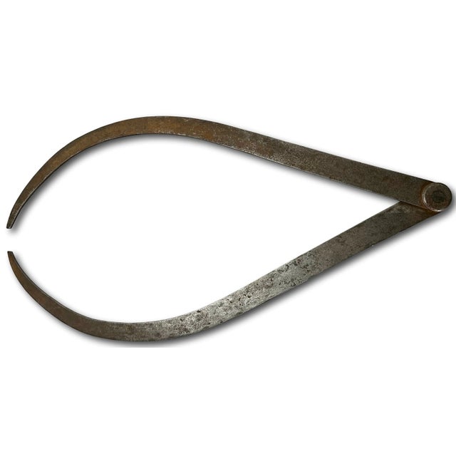 Giant Antique Hand Made Wrought Iron Industrial Era Foundry Calipers Circa Mid 19th Century - 24 Inches Tall For Sale - Image 9 of 12