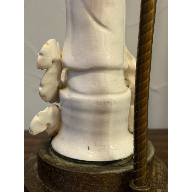 White Vintage Chinese Blanc De Chine-Style Porcelain Scholar Figural Table Lamp For Sale - Image 8 of 11