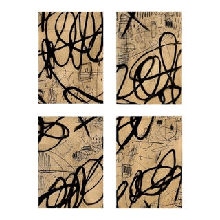 Continuous Line I – IV by Murray Duncan 2026, Set of Four Original Mixed Media Works on Paper For Sale