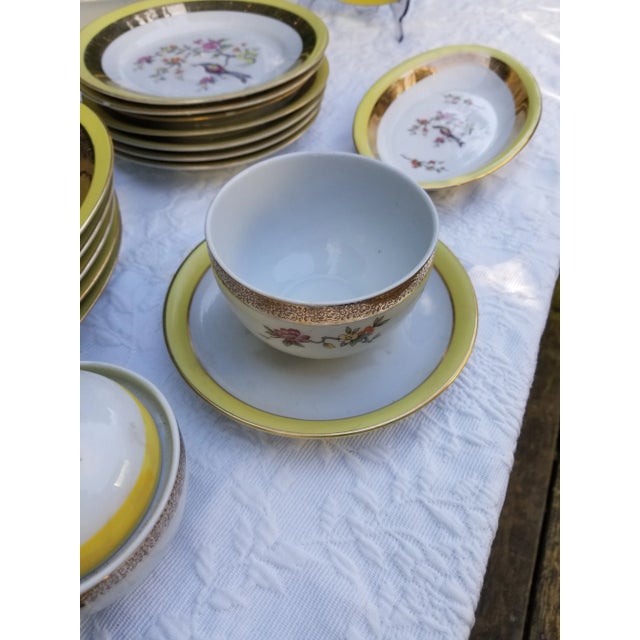 Yellow 1970s Mid Century Soviet Russian Uzbek Dinnerware Set-Service for Six - Set of 32 For Sale - Image 8 of 12