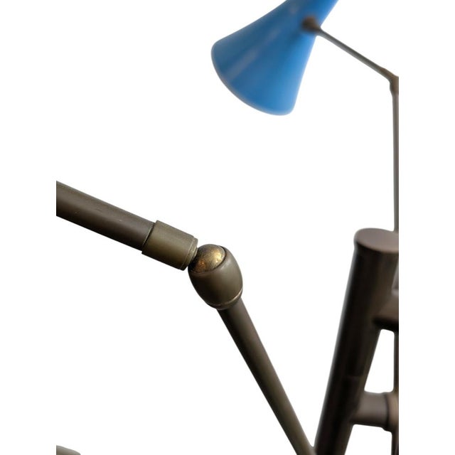Metal Mid-Century Modern Three-Arm Floor Lamp, 1950s For Sale - Image 7 of 11