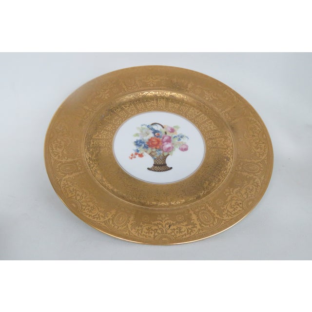 Early 20th Century Heinrich and Co Selb Bavaria Porcelain 22k Filigree Set of 5 Plates 4802b For Sale - Image 14 of 17