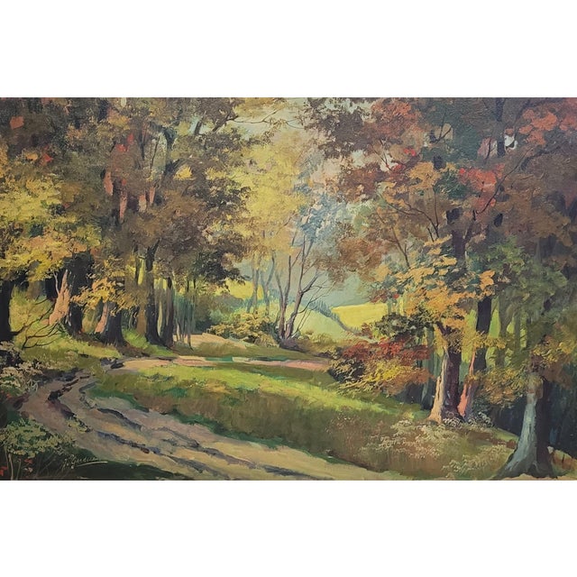 Contemporary 1970s Beautiful Landscape Painting on Canvas Signed For Sale - Image 3 of 10