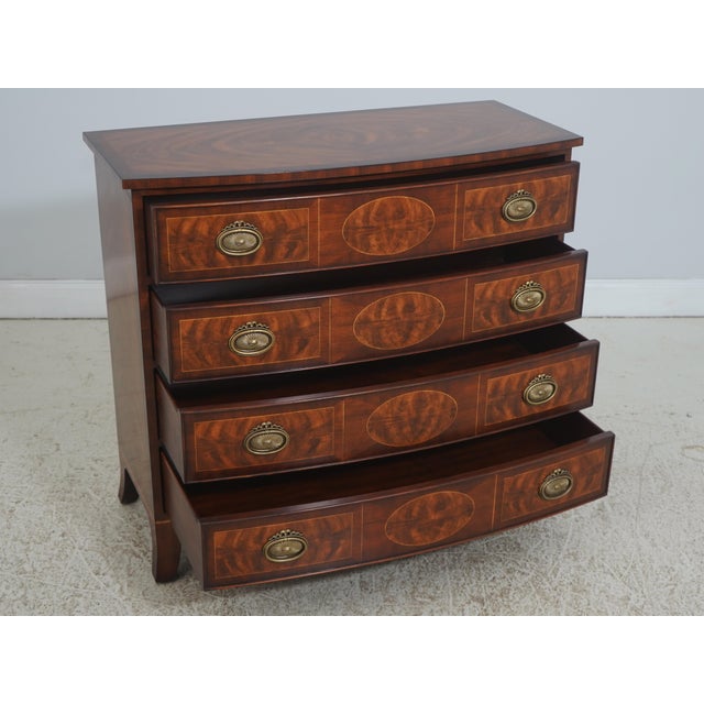 Traditional Theodore Alexander Bow Front Mahogany Chest For Sale - Image 3 of 18