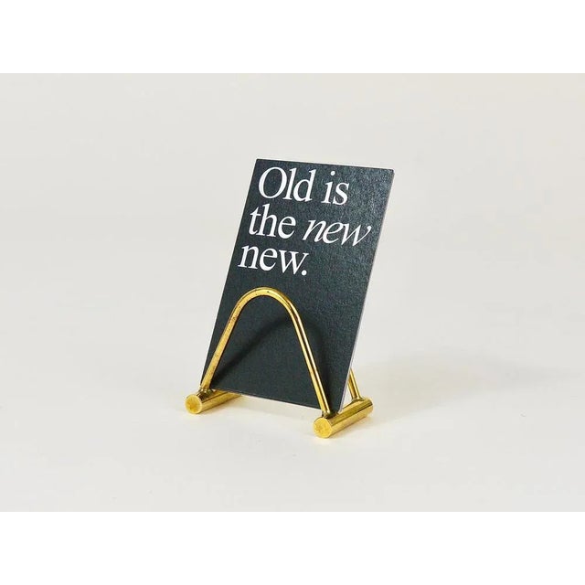 Metal Mid-Century Polished Brass Card Holder attributed to Carl Auböck, Austria, 1950s For Sale - Image 7 of 11