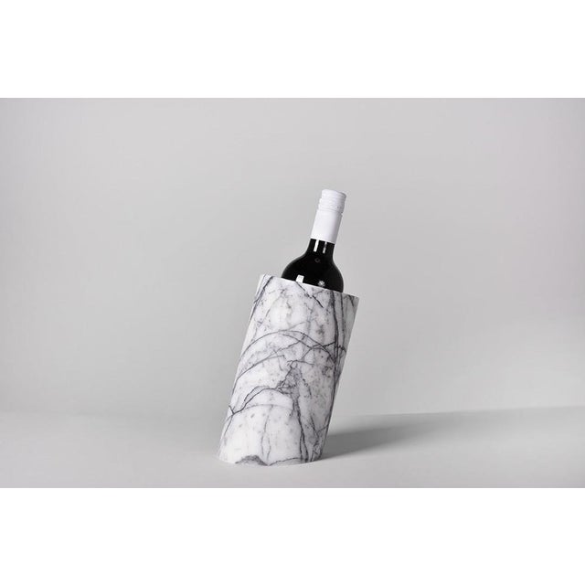 Early 21st Century Lilac White Marble Angled Wine Cooler from Kiwano Concept For Sale - Image 5 of 12