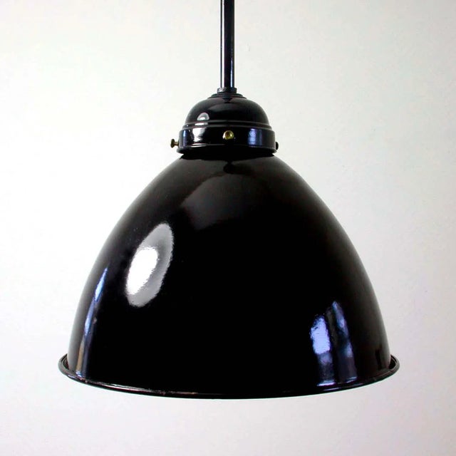 Mid-Century Modern Vintage German Industrial Enamel Ceiling Light, 1950s For Sale - Image 3 of 10