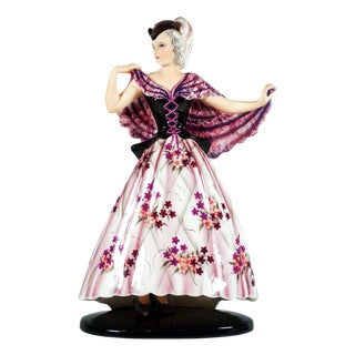 Art Deco Dancer in Venetian Costume Figure from Goldscheider, Vienna, Austria, 1939 For Sale