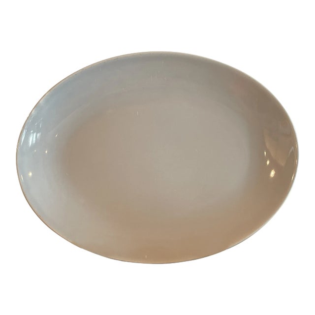 Vintage Oval Serving Platter Rhythm Gray by Homer Laughlin For Sale