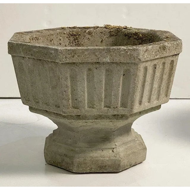 English Garden Stone Octagonal Urn Planters 'Individually Priced' For Sale - Image 9 of 12