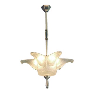 1920s French Art Deco Chandelier by Des Hanots For Sale