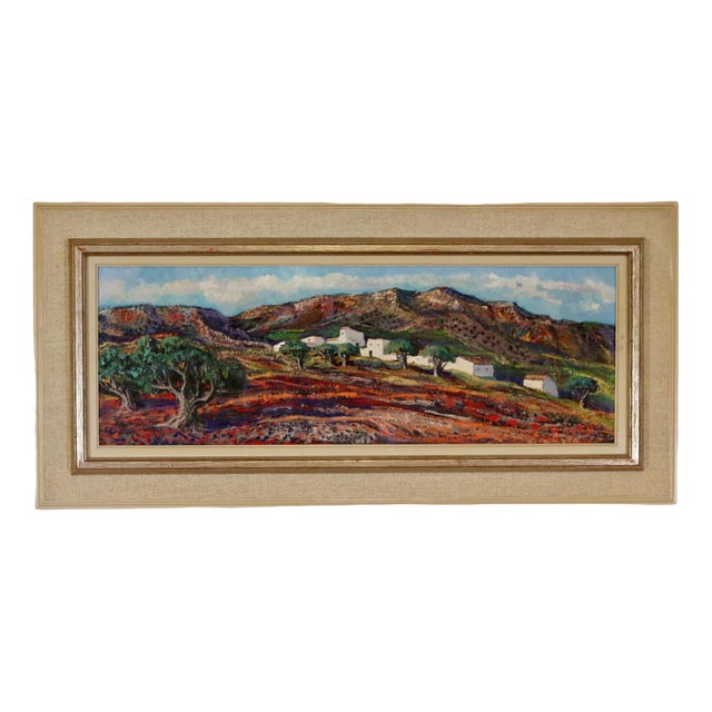 Henry Eldin, Bergsby Taragona, 1960s, Oil on Canvas, Framed For Sale