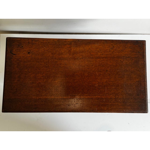 Coffee Antique Victorian Renaissance Revival Lift Top Walnut Sewing Table For Sale - Image 8 of 8