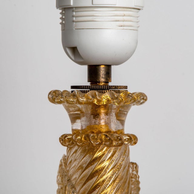 Hand Blown Table Lamp attributed to Barovier & Toso, Italy, 1950s For Sale - Image 6 of 9
