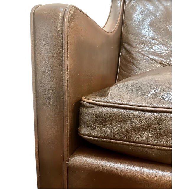 Fredericia Model 2204 Wing Chair in Patinated Leather by Borge Mogensen, 1960s For Sale - Image 12 of 17