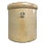 Antique Early American Salt-Glazed Cream & Cobalt Blue Large Stoneware Crock For Sale