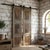 Mid-Century Modern Vintage Carved Waves Barn Doors – Reclaimed Wood Double Doors 80x38 For Sale - Image 3 of 3