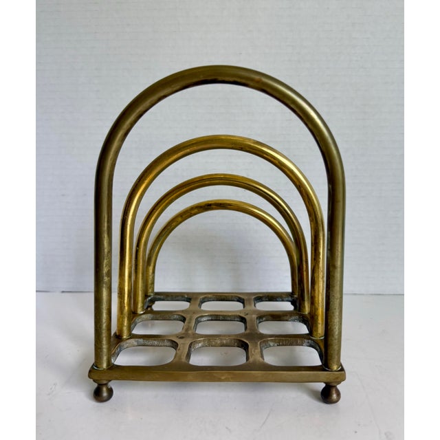 Brass 1980s Postmodern Brass Letter Holder by Geary's Beverly Hills For Sale - Image 8 of 11