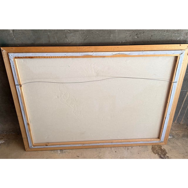 Textile 1930s Caroline Burnett Hand Painted Oil Painting on Canvas, Signed For Sale - Image 7 of 9