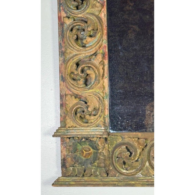 Antique Carved Giltwood Arch-Top Mirror, Continental Europe, 18th–century For Sale - Image 4 of 12