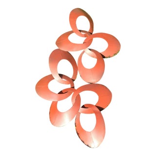 Mid Century Modern "Mod" Style Metal Wall Sculpture For Sale