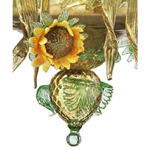 Contemporary Contemporary Venetian Sunflowers Murano Glass Chandelier For Sale - Image 3 of 12