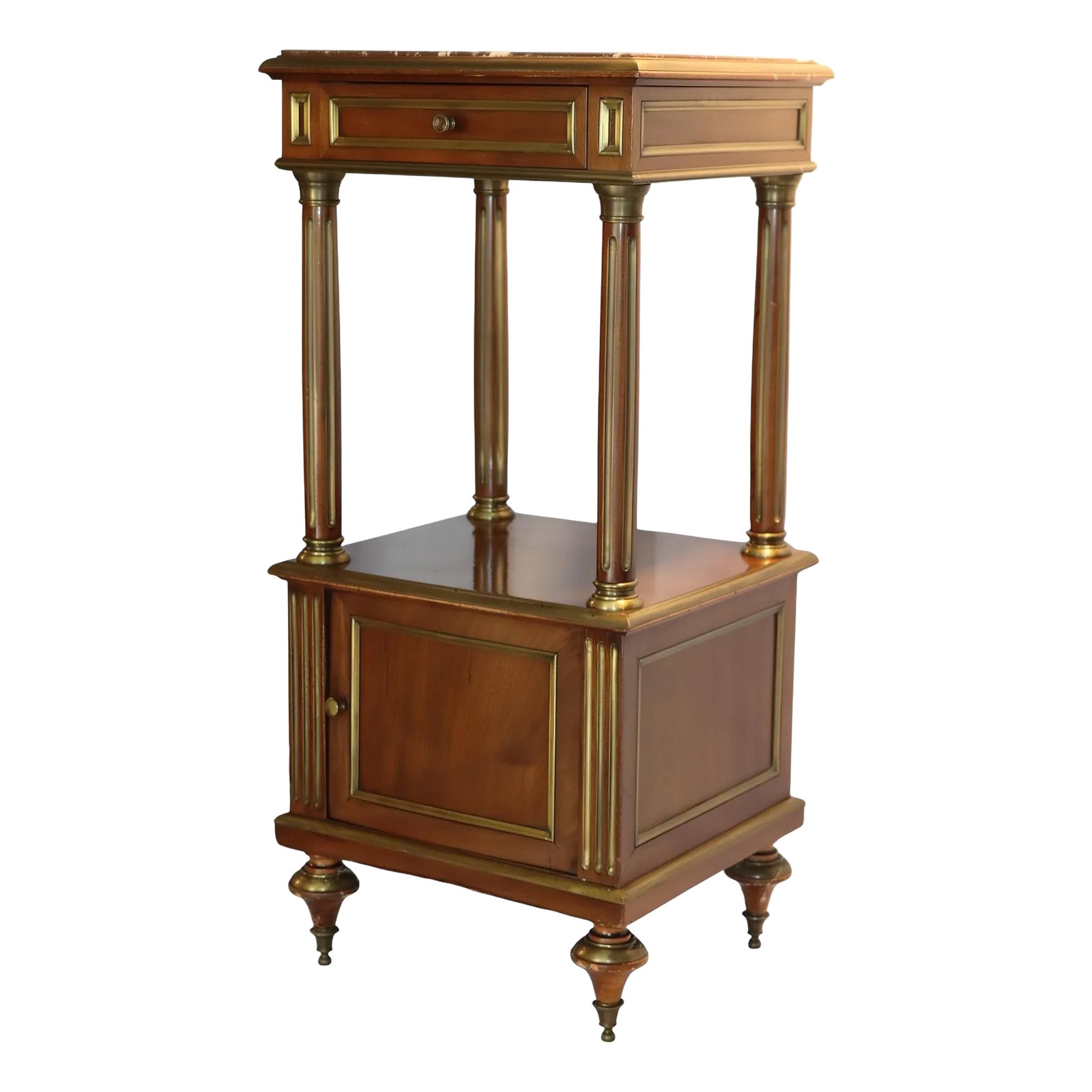 19th Century Empire Style Humidor (Side Table) Featuring Brass Trim ...
