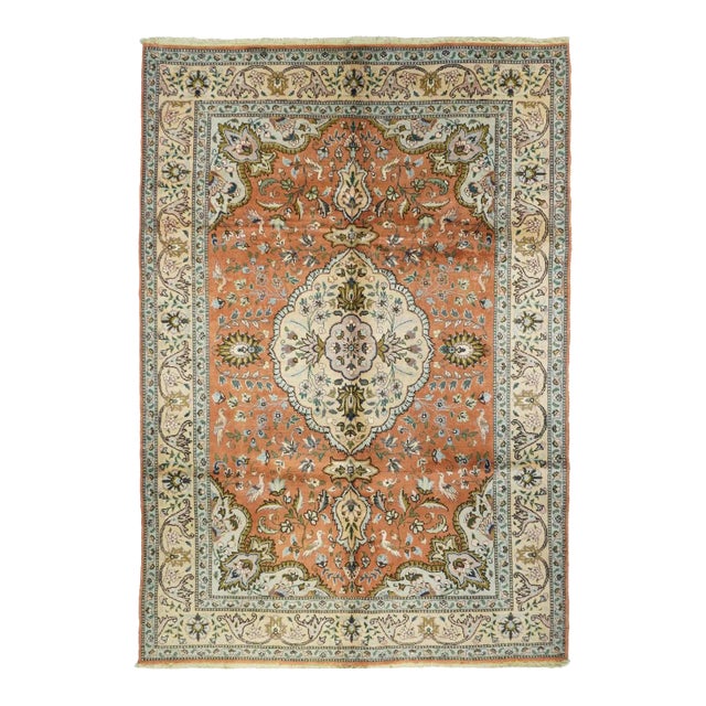 Vintage Persian Tabriz Rug 6' X 8'9'' For Sale