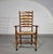 Rustic Oak Farmhouse Ladderback Dining Chairs with Rush Seats, 1960s, Set of 4 For Sale - Image 11 of 18