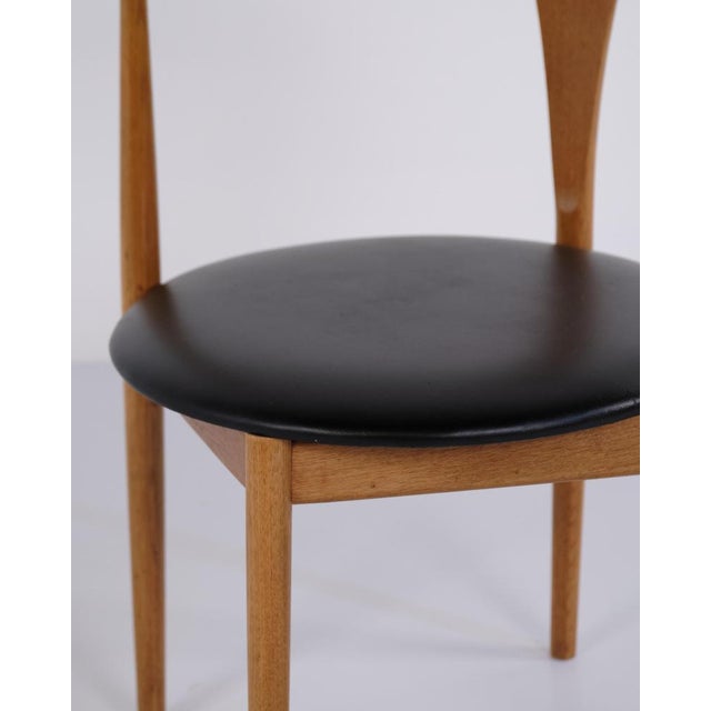 1960s Armchair in Oak and Black Leather by Vilhelm Wohlert, 1960s For Sale - Image 5 of 9