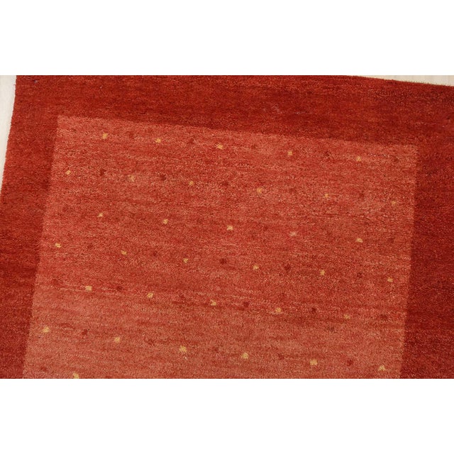 Gabbeh Runner 2’6” X 9’9” Red Wool Contemporary Hand-Knotted Oriental Rug For Sale - Image 4 of 12