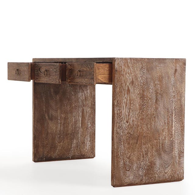 Contemporary Cerused Oak Console or Desk For Sale - Image 4 of 6