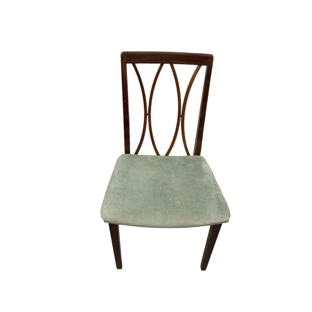 1970s Vintage G-Plan Dining Chairs British Fresco Danish Mid Century Modern Teak Wood Upholstered - Set of 4 For Sale - Image 11 of 12