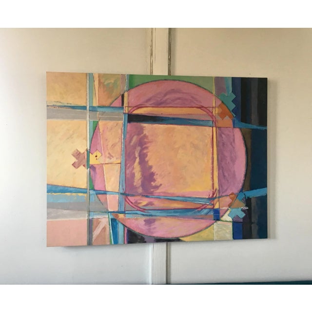 Post Modern Abstract Pink Multicolor Painting For Sale - Image 4 of 9