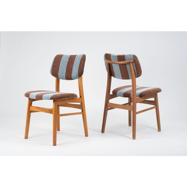 Mid-Century Modern Dining Room Chairs in Beech and Corduroy, 1950s, Set of 2 For Sale - Image 17 of 17