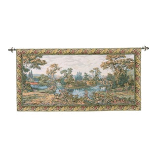 Lakeside Landscape Loom Woven Tapestry - 124 X 220 Cm (4'1" X 7'3") - Requires Rod Size 5 For Sale