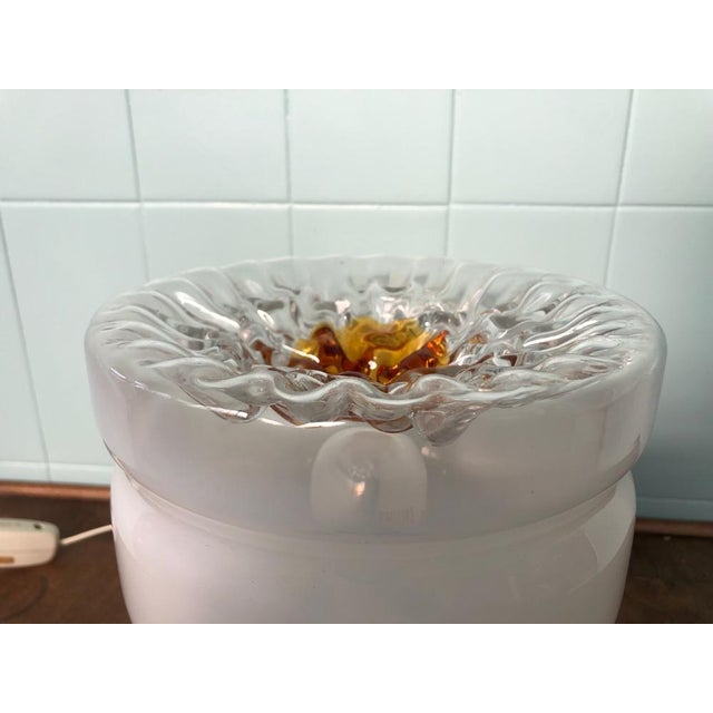 Vintage Italian Table Lamp in Murano and Steel Glass, 1970s For Sale - Image 3 of 14