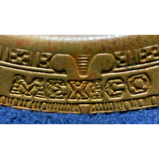 Vintage Hand-Hammered Brass Mayan Sun-God Calendar Mexico For Sale - Image 12 of 13