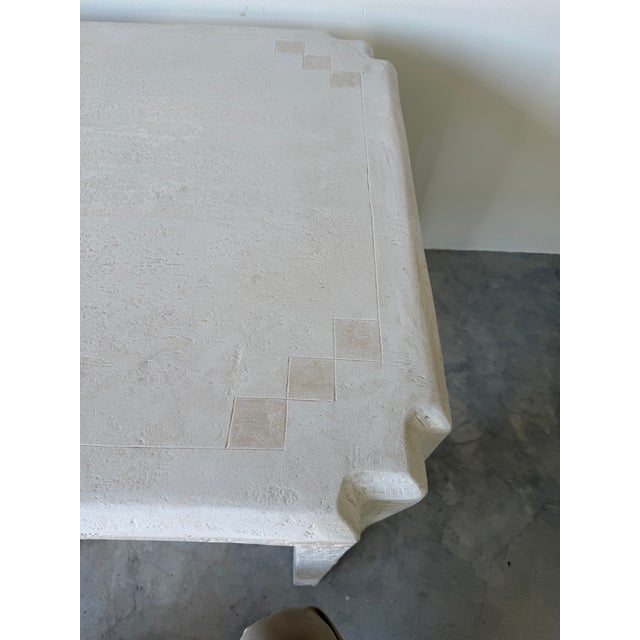 Wood 1980’s Postmodern Plastered Wood Geometric Game / Dining Table For Sale - Image 7 of 12