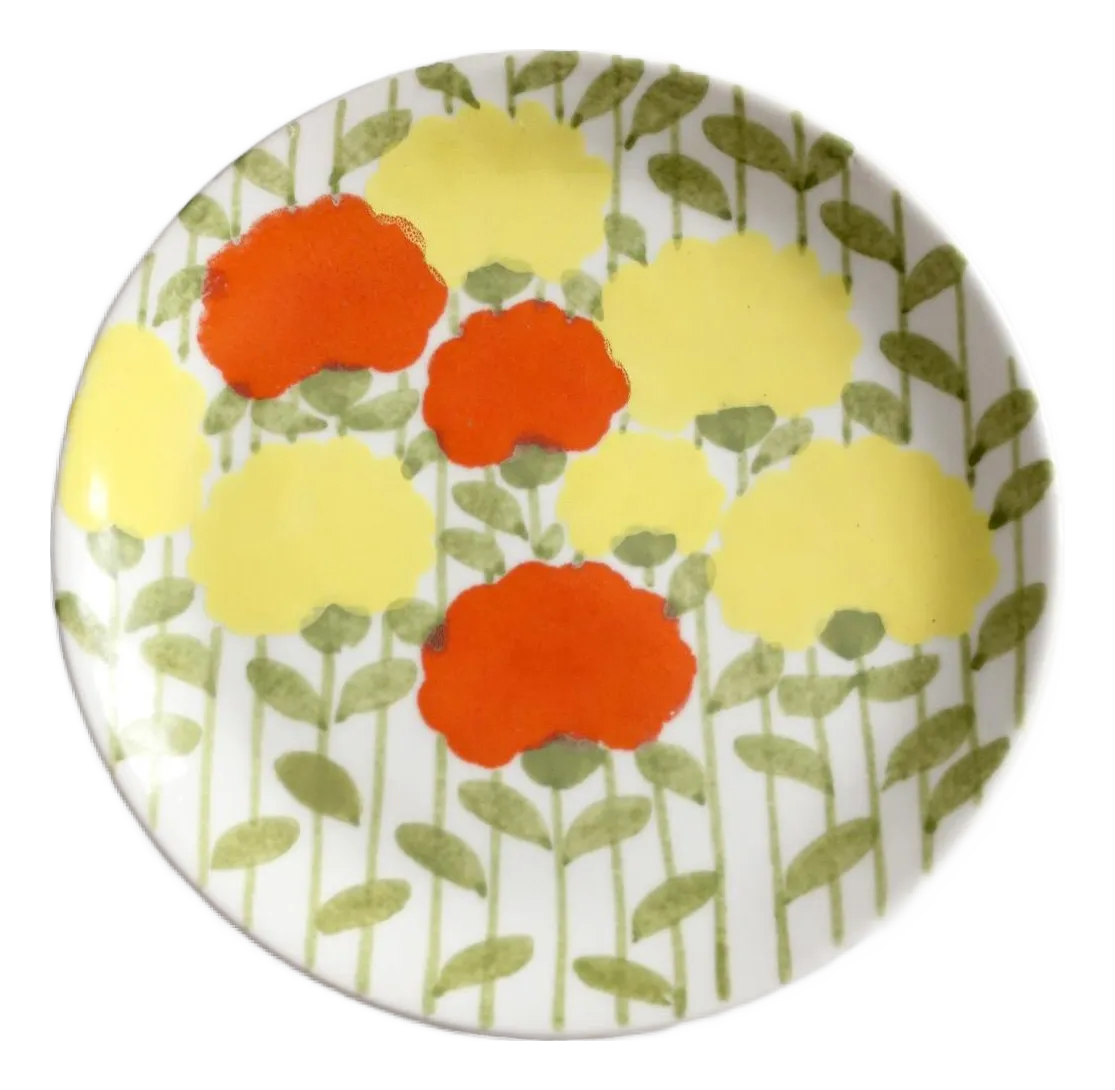 イタリア　Ernestine プレート　６枚　未使用 Mid-Century Italian Ernestine Salerno Floral Plate | Chairish