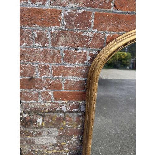Large Antique English Gilt Overmantle Mirror, 1800s For Sale - Image 4 of 6